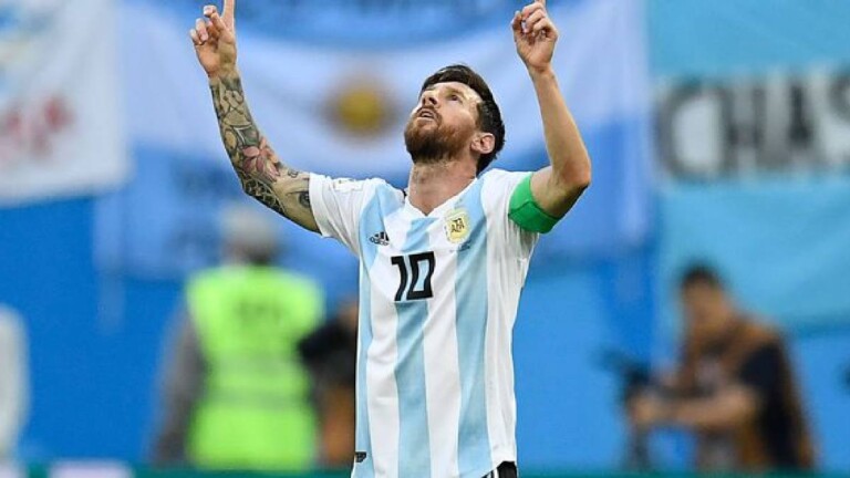 Lionel Messi avec le maillot de l'Argentine