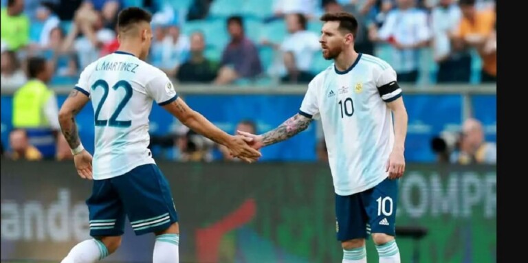 Lautaro Martinez et Lionel Messi